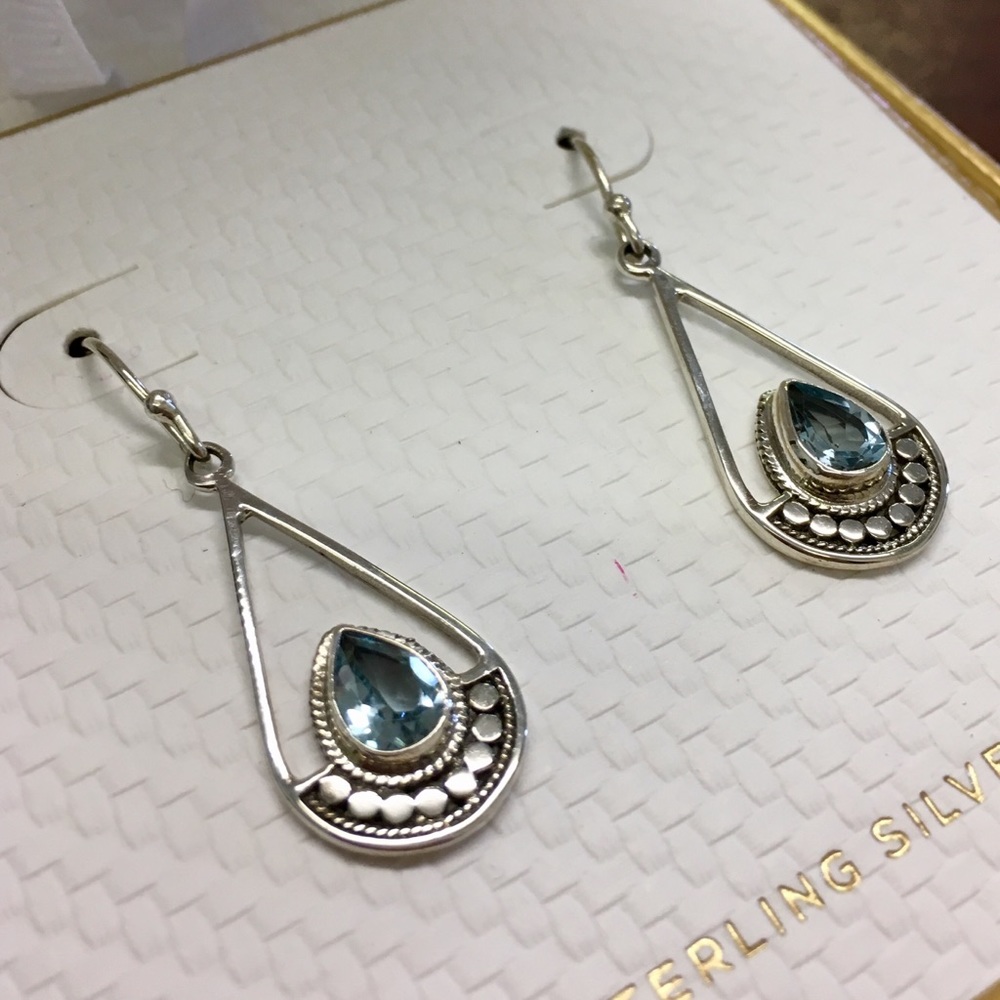 Annika Mitt Sterling Silver Topaz Drop Earrings